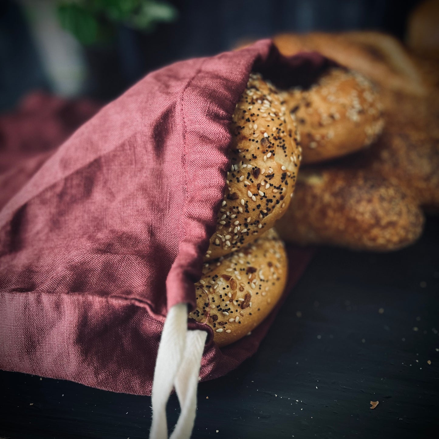 Linen Food Storage Bags – Reusable Natural Linen-Large