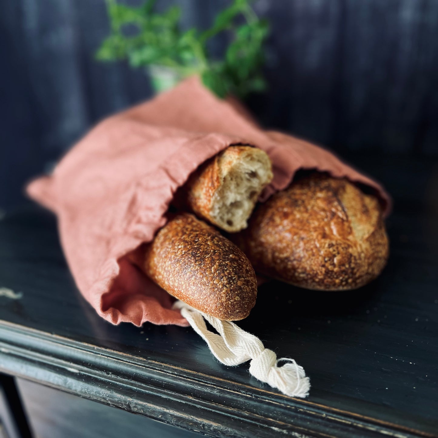 Linen Food Storage Bags – Reusable Natural Linen-Large
