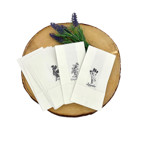 Small White Herb Bags For Gifting And Storage