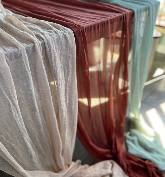 Gauze Rustic Cheesecloth Table Runners in Fall Decor